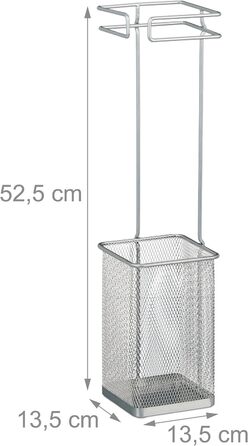 Relaxdays Regenschirmständer, HBT: 52,5 x 13,5 x 13,5 cm, Metall, eckig, modern, Silber (max. 60 Zeichen)