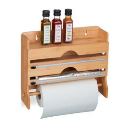 Relaxdays Wandrollenhalter aus Bambus