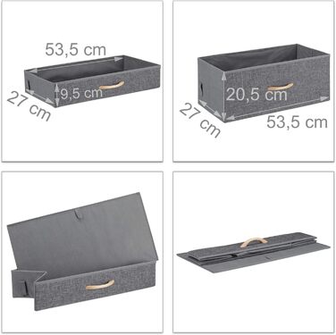Relaxdays Roll-Schubladenschrank, 6 Stoffschubladen, Holzoptik, 74,5x58x30 cm, grau (Design C)