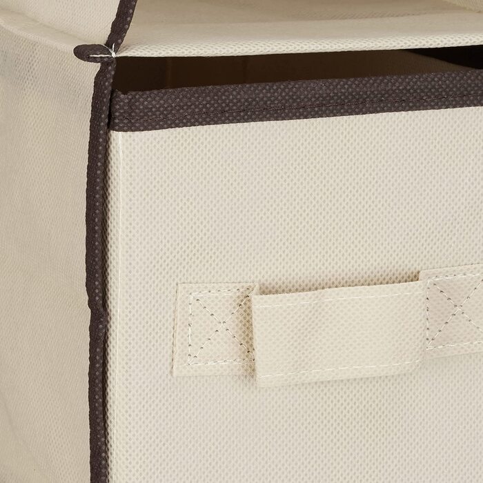 Relaxdays, Beige Hängeregal Stoff, Hängeaufbewahrung, 6 Fächer, 2 Schübe, für Kleiderschrank, HBT: ca. 82x14,5x30 cm, 30 x 14