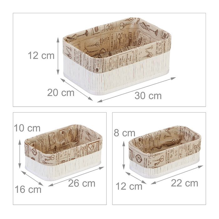 Relaxdays Aufbewahrungskorb 3er Set aus Bambus