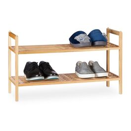 Relaxdays Schuhregal stapelbar Walnuss