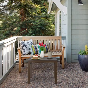 Relaxdays wetterfester Beistelltisch für Balkon, Terrasse & Garten, 39x52x48 cm, Braun