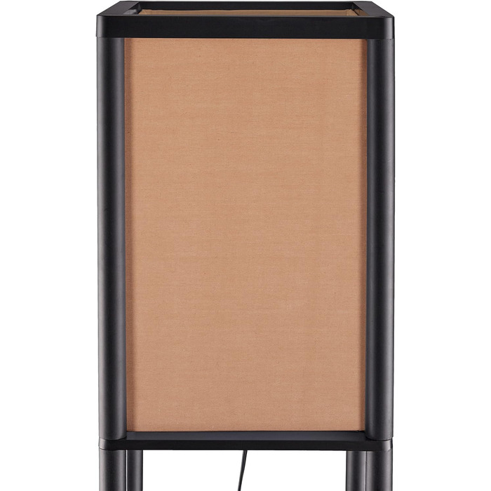 Relaxdays Stehlampe mit Regal, E27, 3 Ablagen, modernes Design, 159x26x26 cm, schwarz-braun