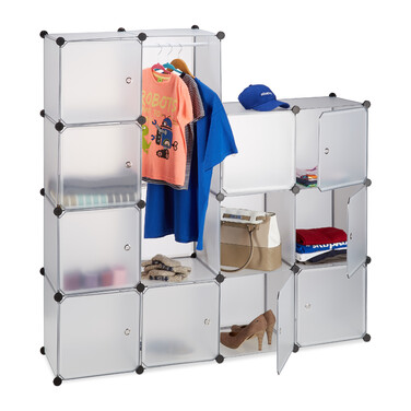 Relaxdays Kleiderschrank Stecksystem 12 Fächer