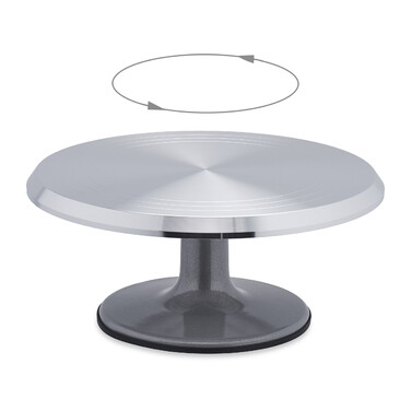 Relaxdays Drehbarte Tortenplatte Aluminium