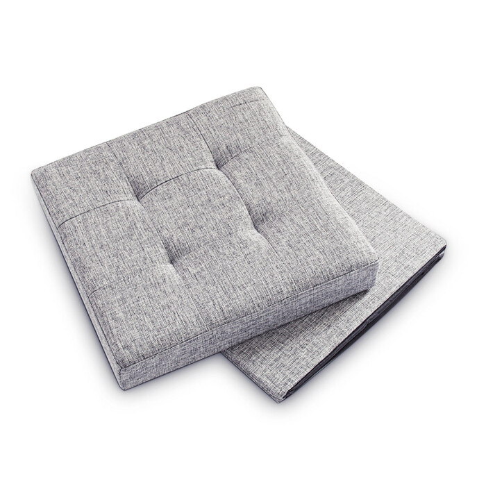Relaxdays Faltbarer Sitzhocker mit Stauraum Leinen