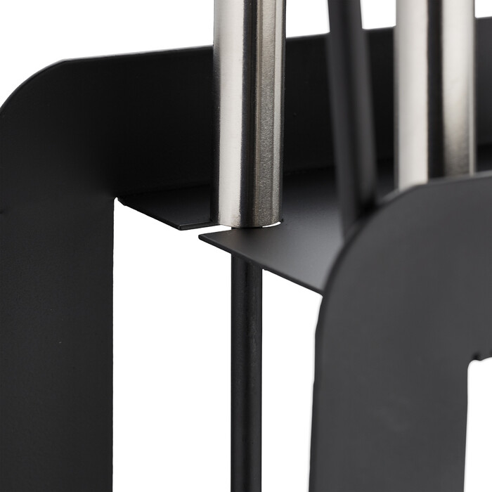 Relaxdays 5-teiliges Kaminbesteck schwarz modern