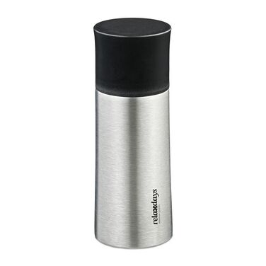 Relaxdays Trinkflasche Edelstahl 300 ml mit Becher