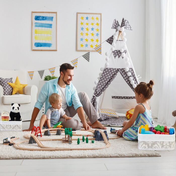 Relaxdays Aufbewahrungskorb 3er Set aus Bambus