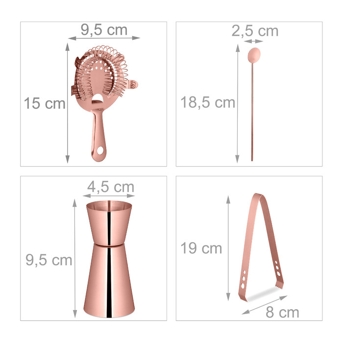 Relaxdays 5-teiliges Cocktail Shaker Set