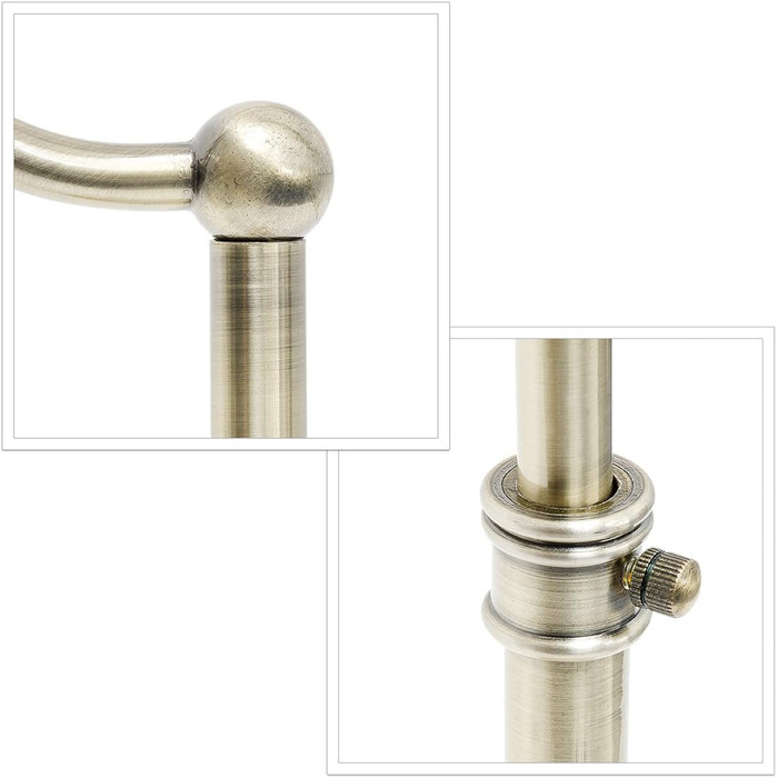 Relaxdays Tischlampe mit Messing Optik Massivholz Höhen verstellbar 10018501