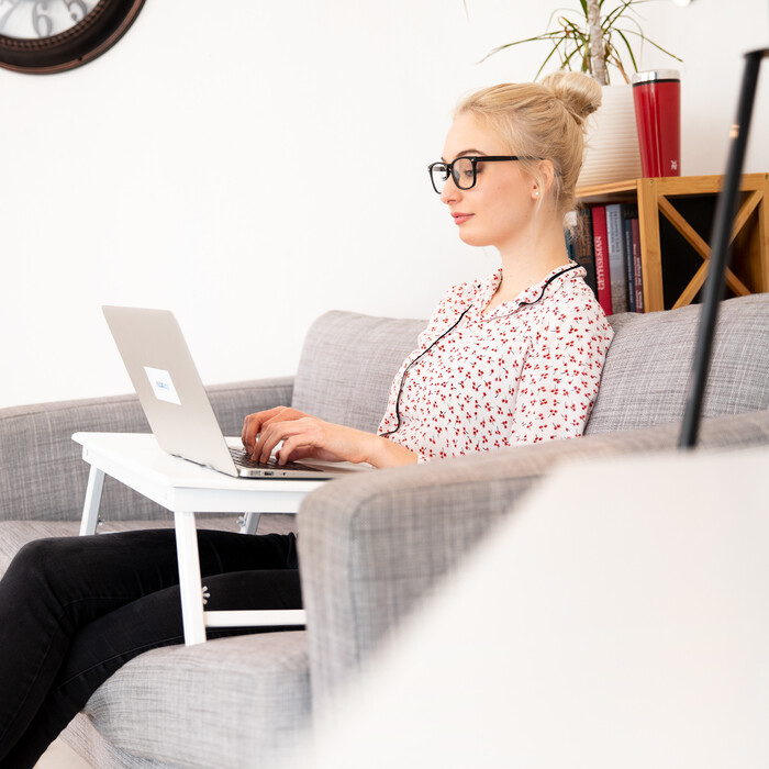 Relaxdays Bambus Laptoptisch weiß