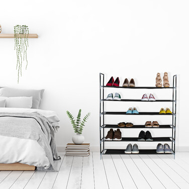 Relaxdays Schuhregal mit Stoffebenen 1 m