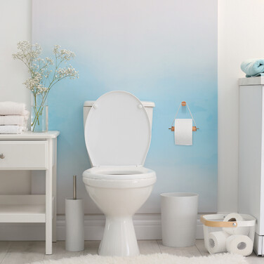 Relaxdays Toilettenpapierhalter Holz mit Band