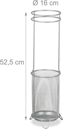 Relaxdays Regenschirmständer, HxD: 52,5 x 16 cm, Metall, rund, modernes Design, Silber