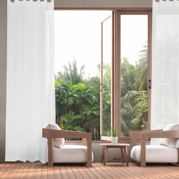 Relaxdays Gardinen 2er Set weiß