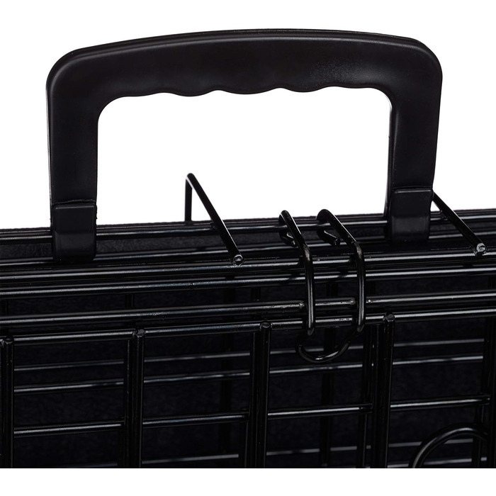 Relaxdays Hundekäfig, Faltbare Hundetransportbox Auto, Welpenkäfig, 2 Türen, Bodenschale, Drahtkäfig Metall, M, Schwarz Schwarz M