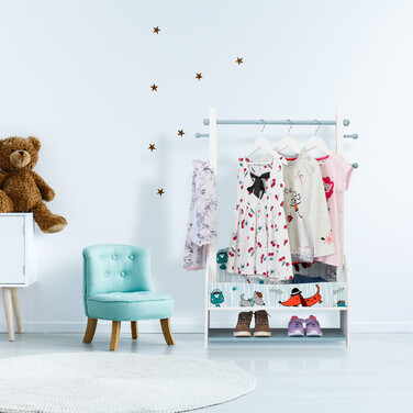 Relaxdays Kleiderständer für Kinder Hunde-Motiv