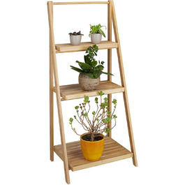 Relaxdays Blumentreppe, 3 Stufen, Bambus, klappbar, 99x45x32 cm, natur