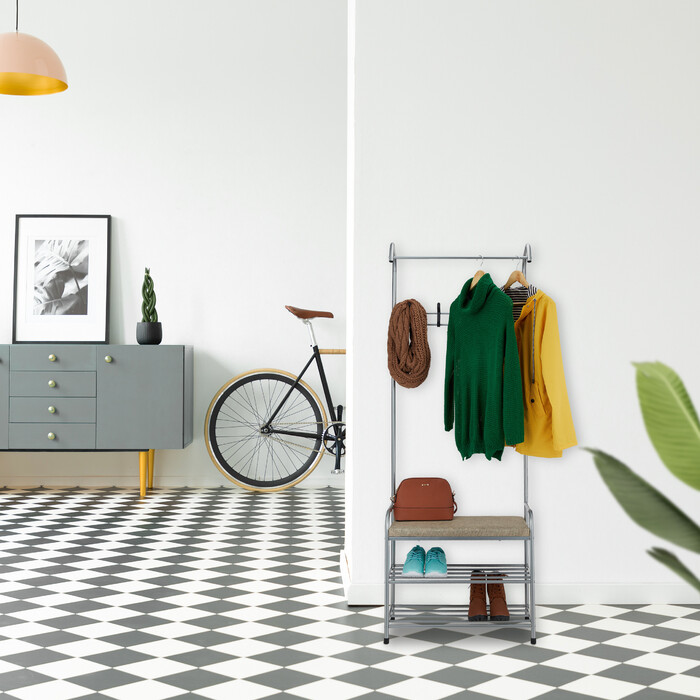 Relaxdays Garderobe mit Schuhablage & Sitzbank