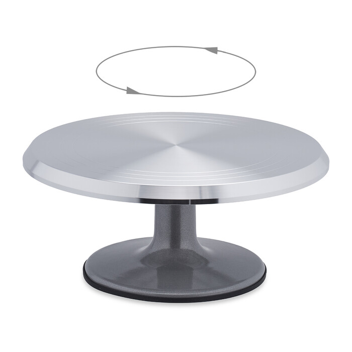 Relaxdays Drehbarte Tortenplatte Aluminium
