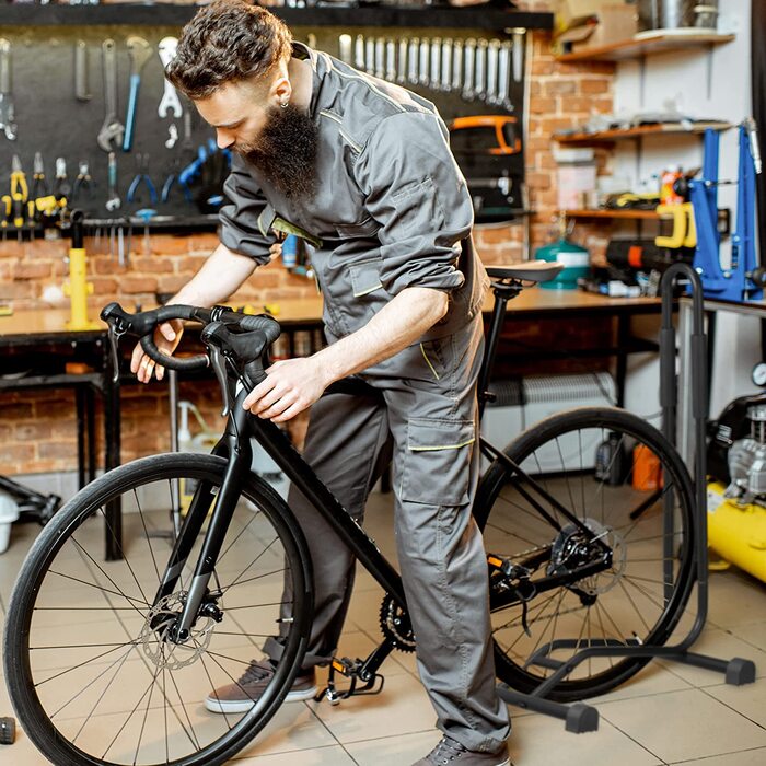 Relaxdays Fahrradständer Boden, für Reifenbreite bis 2,5', Fahrrad Ausstellungsständer, Vorder-& Hinterrad, schwarz
