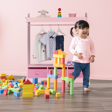 Relaxdays Kinder Kleiderständer mit Spiegel