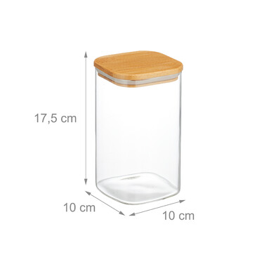 Relaxdays 3er Set Vorratsgläser mit Deckel 1200 ml