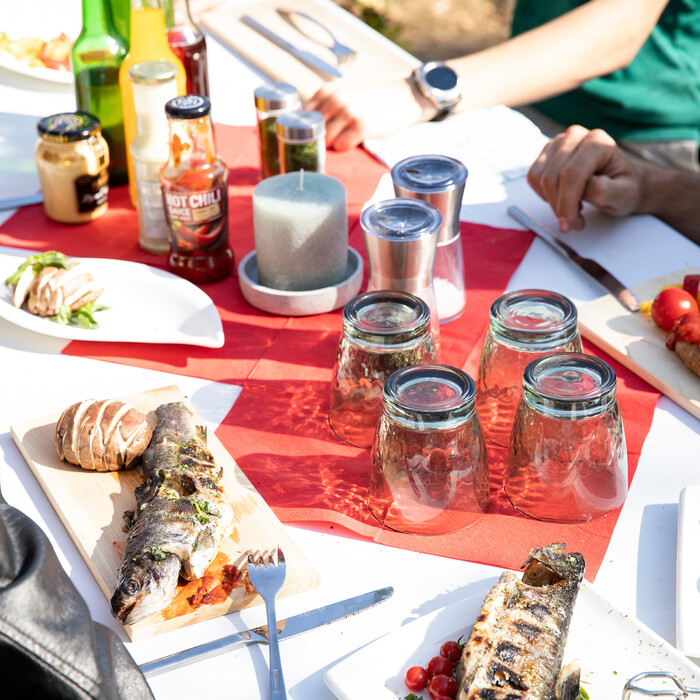 Relaxdays Bierzeltgarnitur klappbar weiß