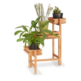 Relaxdays Blumentreppe Holz beweglich
