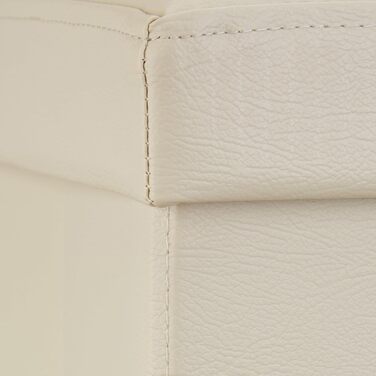 Relaxdays Sitzhocker, Leder, 38x38x38 cm, Creme