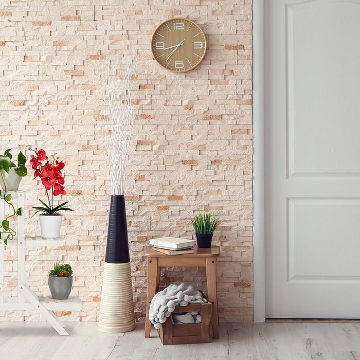 Relaxdays Blumentreppe Holz, 3 Stufen, 5 Ablagen, Shabby Chic, HBT: 83x83x28 cm, Weiß