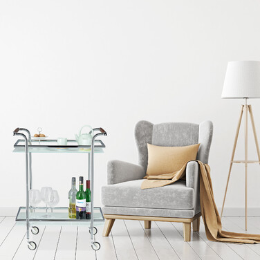 Relaxdays Servierwagen Milchglas