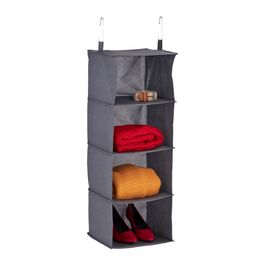 Relaxdays Hängeregal Kleiderschrank 4 Fächer