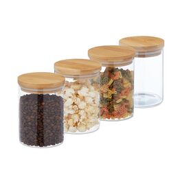 Relaxdays 4er Set Vorratsgläser mit Deckel 750 ml