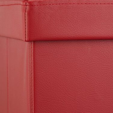 Relaxdays Faltbare Sitzbank XL Kunstleder, 38x114x38 cm, Sitztruhe mit Stauraum, Dunkelrot