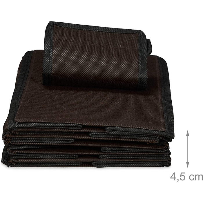 Relaxdays Hängeregal Stoff, Hängeaufbewahrung, 6 Fächer, 2 Schübe, für Kleiderschrank, HBT: ca. 82x14,5x30 cm, braun