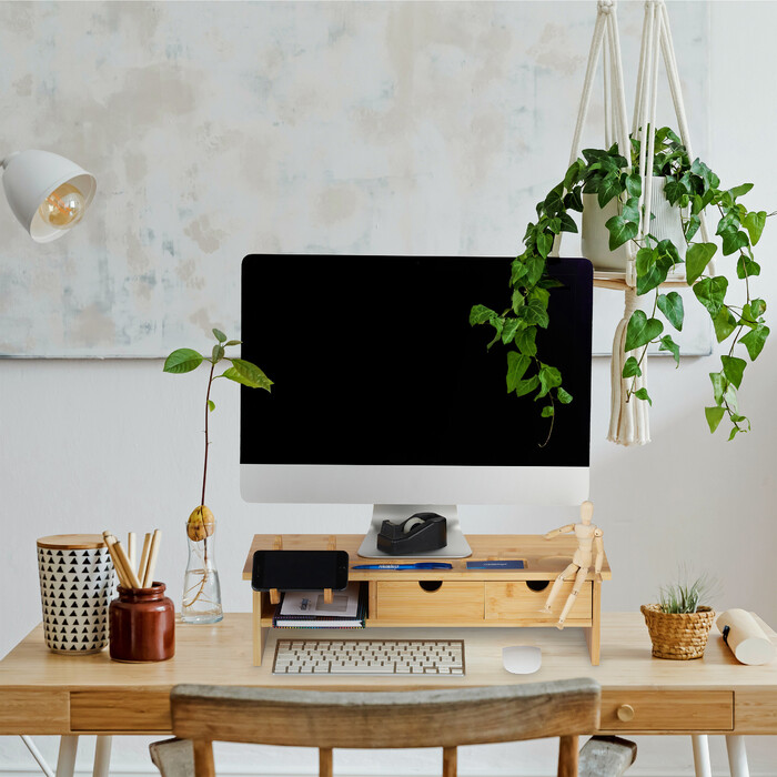 Relaxdays Monitorständer aus Bambus