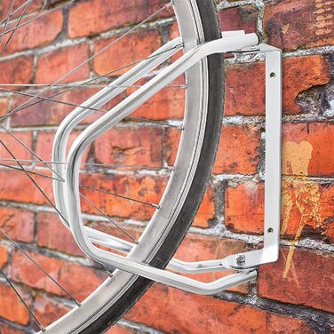 Relaxdays 2 x Fahrradständer im Set, Wandparker als Einzelständer, zur Wandmontage, verstellbar, HBT 32,5 x 9 x 28,5 cm, Silb