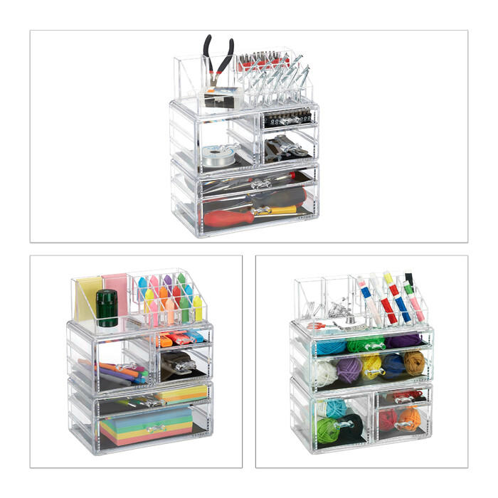 Relaxdays Acryl Make Up Organizer mit 21 Fächern