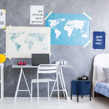 Relaxdays Blauer Samthocker