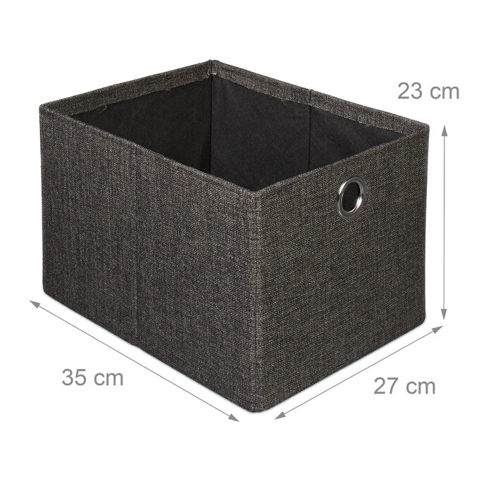 Relaxdays Faltbarer Sitzhocker Leinen mit Fach