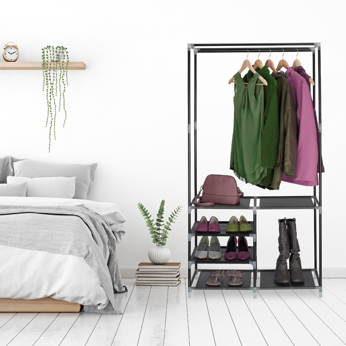 Relaxdays Offener Kleiderschrank mit Schuhablage