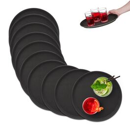 Relaxdays 10er Set Serviertablett Ø 35 cm