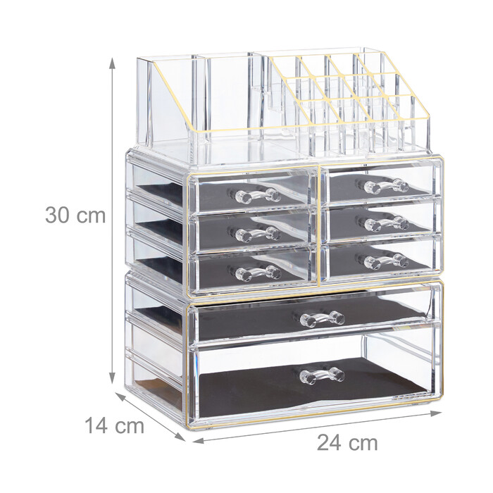 Relaxdays Make Up Organizer mit 8 Schubladen