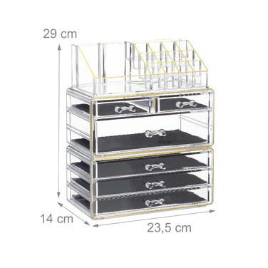Relaxdays Kosmetikorganizer mit 6 Schubladen