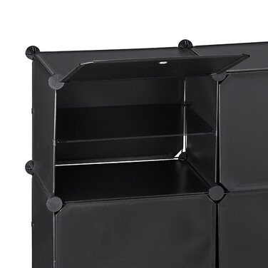 Relaxdays Schwarzer Schuhschrank mit 24 Fächern