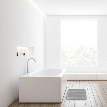 Relaxdays Memoryschaum Badematte in Grau