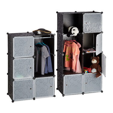 Relaxdays Kleiderschrank Stecksystem 12 Fächer